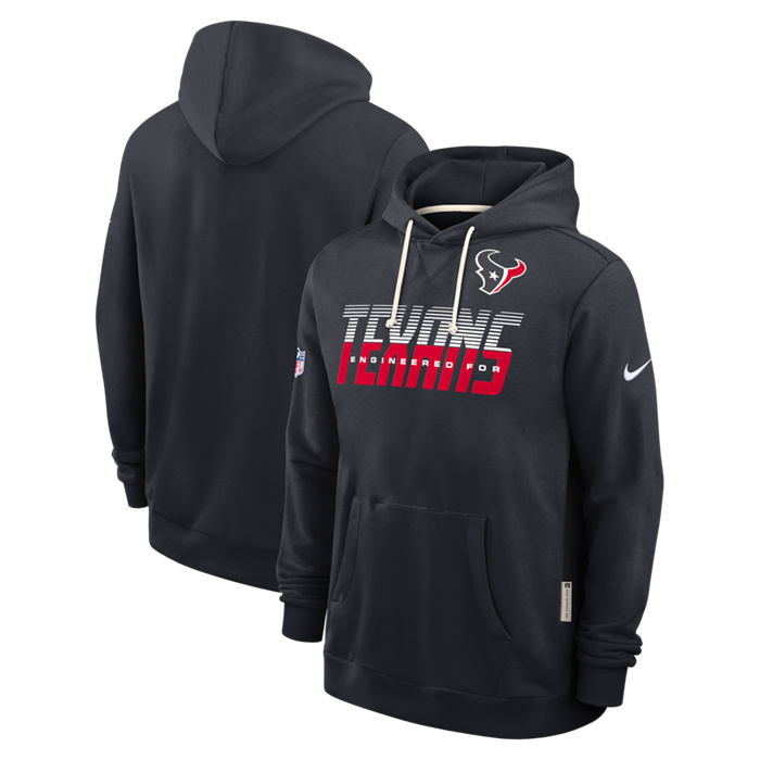 Men's Houston Texans Navy Sideline Standard Issue Top Prospect Dri-FIT Hoodie